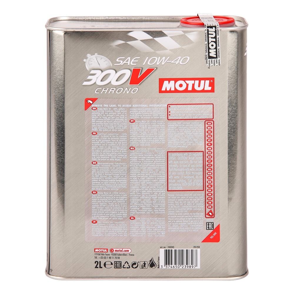 Motul 300V Chrono Motor Oil 10W40 2L old formula - Gt2i