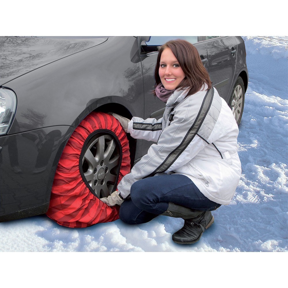 Lot de 10 chaussettes à neige pour voiture 185 - 225 mm, chaînes à neige  jaunes, câbles de traction d'urgence réglables antidérapants, chaîne de pneu  de voiture, pour voitures universelles, SUV, camions. 