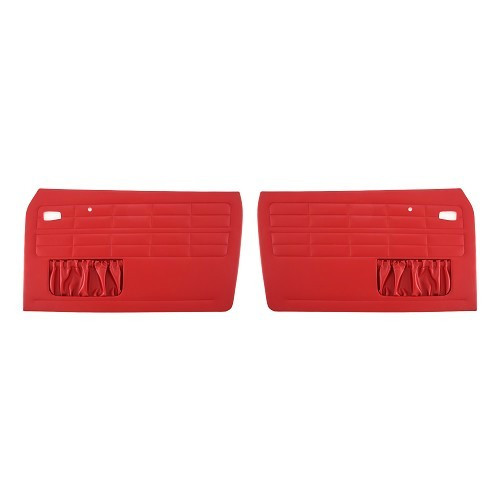  Front door panels TMI Medium Red for Volkswagen Karmann-Ghia Cabriolet (08/1963-07/1974), set of 2 - 101505957 