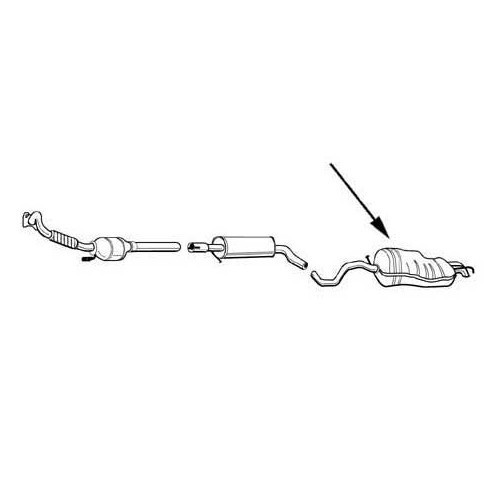 Uitlaatdemper voor Audi A3 (8L) 1.8 Turbo - AC20104