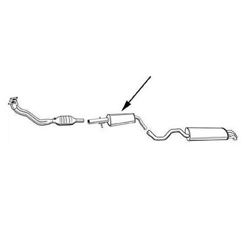 Intermédiaire d'échappement type origine pour Audi A3 (8L) 1.6 de 96 ->2003 - AC20300