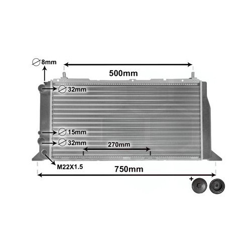  Wasserkühler für Audi 80 seit 02/87 ->. - AC55607 