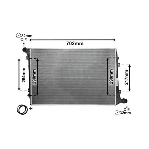  Refrigerador de água para Audi A3 (8P) - AC55639 