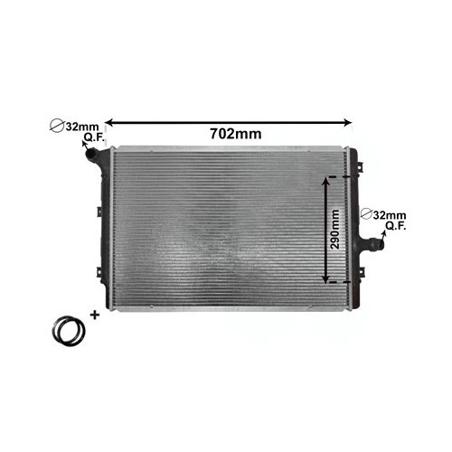  Radiateur d'eau moteur pour Audi A3 8P 1.6 TDI, 2.0 TDI et S3 2.0 TFSI - AC55668 