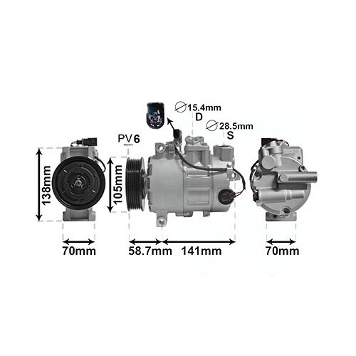  Compresseur de climatisation pour Audi A4 (B6) jusque ->2006 - AC58201 