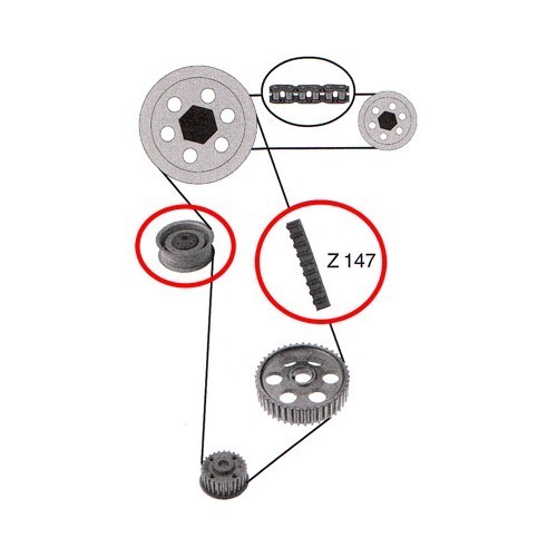 Kit cinghia di distribuzione per Audi 100 91 ->97 - AD30034