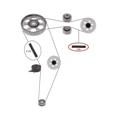 Courroie de distribution 80 dents pour Audi A6 (C4) - AD30049