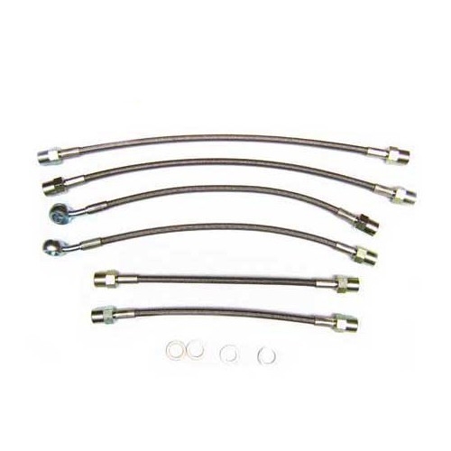  Kit of 6 aviation type brake hoses for Audi A4/S4 2000 -> - AH24307 