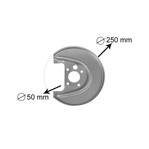 Protector de disco de freno trasero derecho para Audi A3 (8L) y TT (8N) - AH27820