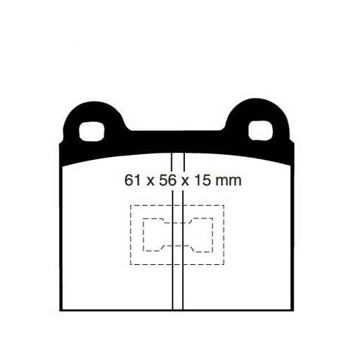 Plaquettes Avant EBC Noires pour Audi 50 et Audi 80 ->79 - AH50000