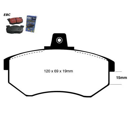 Black EBC front pads for Audi 80 from 86 ->91 and Audi 100 - AH50020