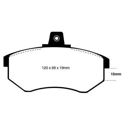  EBC Voorste Stootkussens Zwart voor Audi 80 van 86 ->91 en Audi 100 - AH50020 