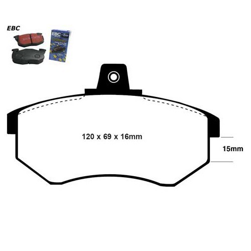 EBC Vorderrad Bremsbeläge Schwarz für Audi 80 Quattro und Audi 90 - AH50040