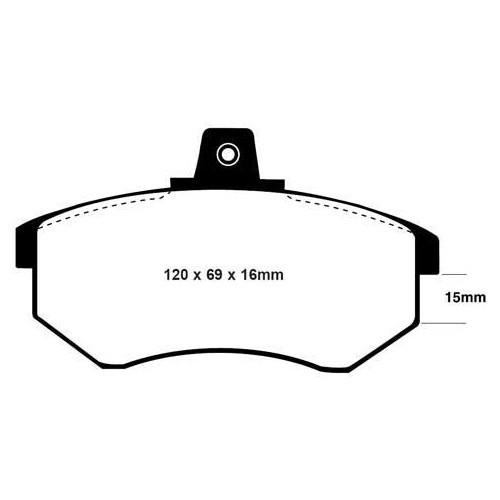  Plaquettes Avant EBC Vertes pour Audi 80 et Coupé - AH50042 