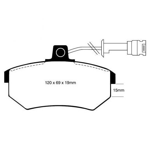 EBC Bremsbeläge vorne Schwarz für Audi 80, 90, Coupé und Cabriolet (inkl. Quattro) - AH50050