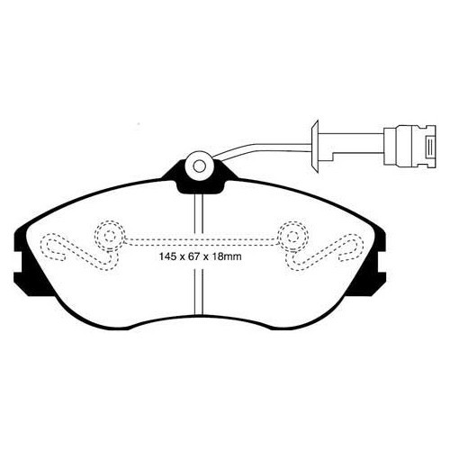  Plaquettes Avant EBC Vertes pour Audi 80, 90, Cabriolet et Coupé - AH50062 