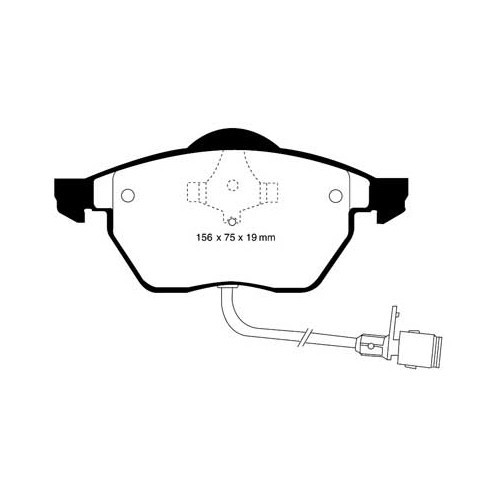 Plaquettes avant EBC Noires pour Audi 100, A4 (B5) et A6 (C4) - AH50100