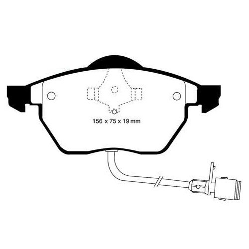  Plaquettes Avant EBC Rouges pour Audi 100, A4 (B5) et A6 (C4) - AH50104 