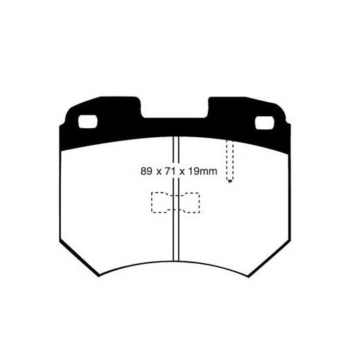  Plaquettes Avant EBC Noires pour Audi 100 avec disques ventilés de 77 ->79 - AH50120 