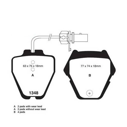  EBC Front Pads Red Audi A6 (C5) Quattro, S4, S6 e Allroad Quattro - AH50142 