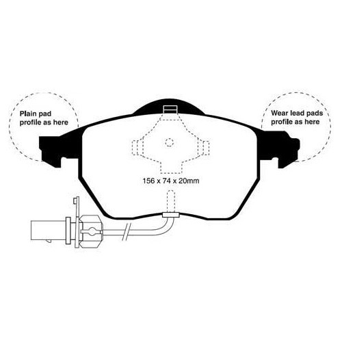  EBC voorplaten Groen voor Audi A4 (B6) en A4 Cabriolet (incl. Quattro) en A6 (C5) - AH50162 