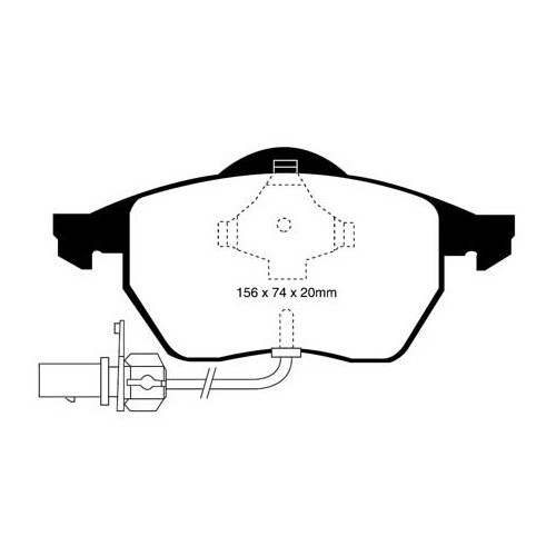 EBC voorstootkussens Zwart voor Audi A4 (B5) en A6 (C5) - AH50180