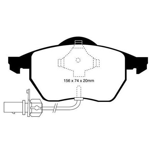  Pastiglie dei freni anteriori EBC rosse per Audi A4 (B5) e A5 (C5) - AH50184 