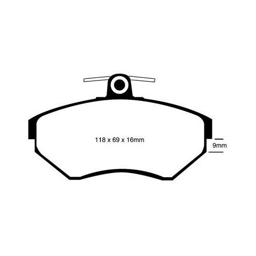 Pastiglie dei freni anteriori EBC verdi per Audi A4 (B5) - AH50192