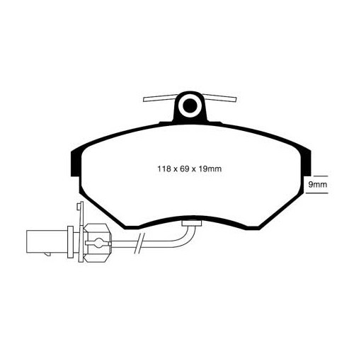 Plaquettes Avant EBC Noires pour Audi A4 (B5, B6 et B7) - AH50202