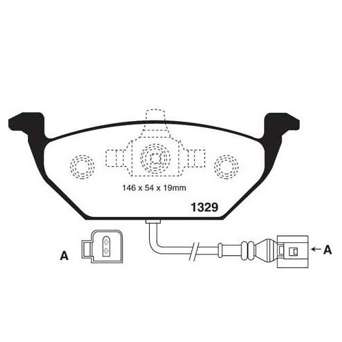  Placas frontais EBC Black para Audi A2 1.4, 1.6, A3 1.6, 1.8, 2.0, 1.9 Tdi... ver atribuições - AH50220 