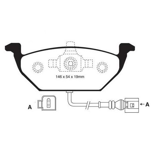  Plaquettes Avant EBC Vertes pour Audi A3 (8L) 1999-> - AH50222 