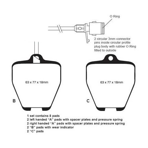  Pastiglie dei freni anteriori EBC rosse per Audi S4, S6 e A8 - AH50292-2 