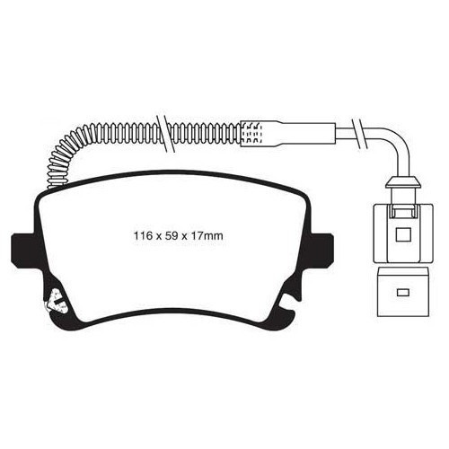  EBC Achterstootkussens Groen voor Audi A6 V6 3.2 en A6 Quattro V6 2.7 Tdi en V6 3.2 04-> - AH51020 