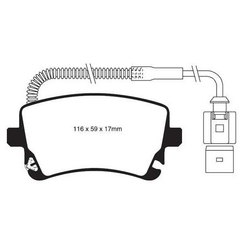  EBC Almofadas traseiras vermelhas para Audi RS4 V8, A6 V6, RS6, Allroad e A8 - AH51022 