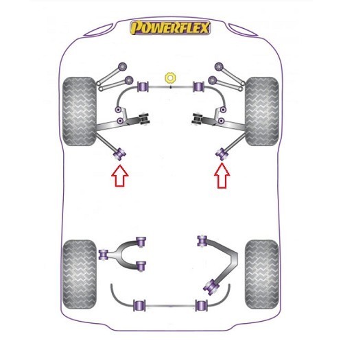 Satz von 2 POWERFLEX Silentblöcken für untere Querlenker hinten Audi A4 (B6) - AJ41205