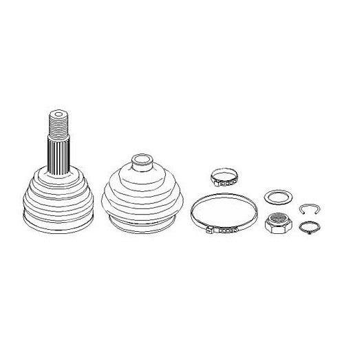  Kit de porca de roda e fole para Audi 80 - AS00308 