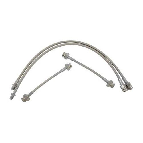  Durites de frein type aviation en acier inox à raccords filetés GOODRIDGE pour VW Golf 3 GTI 8S 16S avec tambours arrière (08/1991-08/1997) - 4 pièces  - AVI0527 