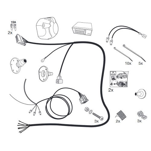 7-polige kabelboom voor AUDI A3 3 DEURS 8P (2003 - 2012) - AW00011