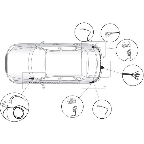 7-pin harness for AUDI A3 3 DOORS 8P (2003 - 2012) - AW00011