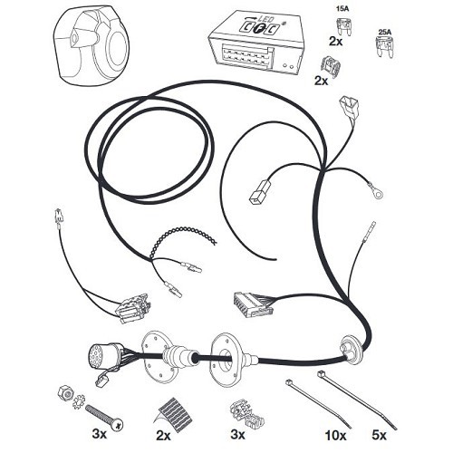 13-pin harness for AUDI A4 B6 (2001 - 2004) - AW00036