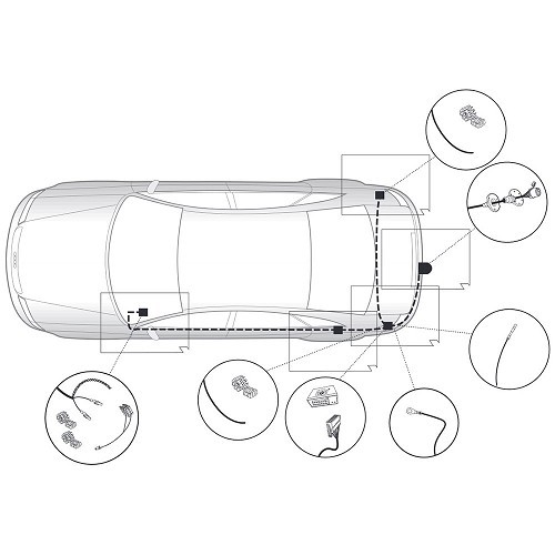 Faisceau 13 broches pour AUDI A4 B6 (2001 - 2004) - AW00036