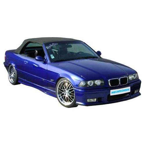 Complete zwarte soft top in alpaca stof voor BMW 3 Reeks E36 Cabrio (08/1992-10/1995) - met zijtassen - BA02200