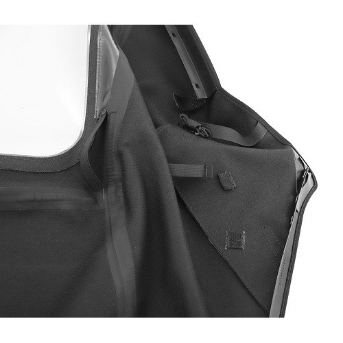 Complete black fabric soft top alpaca type for BMW Serie 3 E36 Cabriolet (08/1992-10/1995) - with side pockets - BA02200