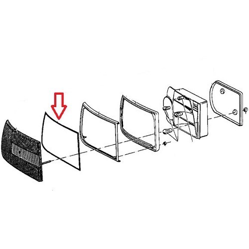 Dichtung unter Rücklichtscheibe rechteckig für BMW Serie 02 E10 Phase 2 (09/1973-07/1977) - BA13040