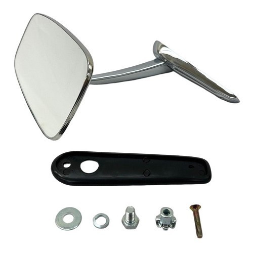  Chrome gooseneck exterior mirror, left, for BMW 02 Series E10 phase 1 (03/1966-03/1971) - BA14700 