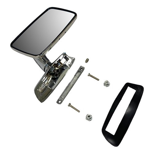 Right-hand rectangular chromed exterior mirror for BMW 02 Series E10 phase 2 (09/1973-07/1977) - BA14703