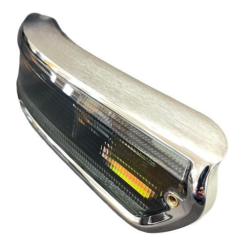 Left turn signal in chromed aluminum, smoke version for BMW 02 Series E10 (03/1966-07/1977) - BA14709