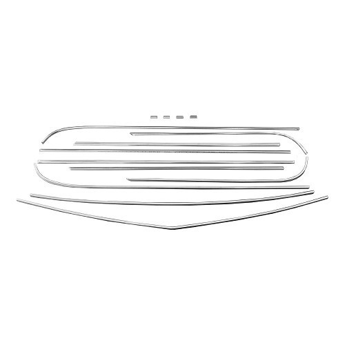 Baguettes de tour de caisse supérieur en aluminium poli pour BMW Série 02 E10 (03/1966-11/1975) - BA14800