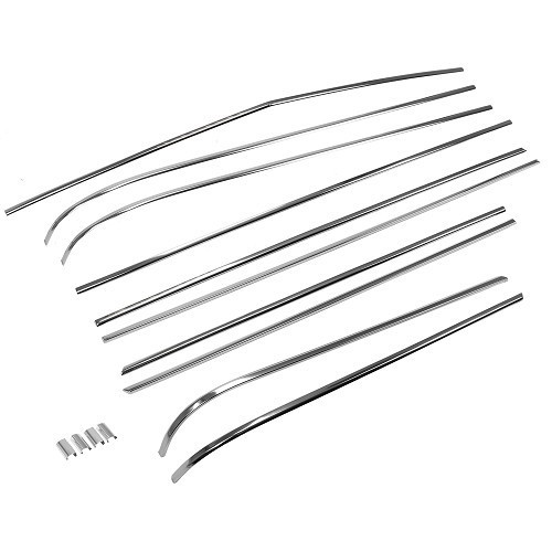  Baguettes de tour de caisse supérieur en aluminium poli pour BMW Série 02 E10 (03/1966-11/1975) - BA14800 