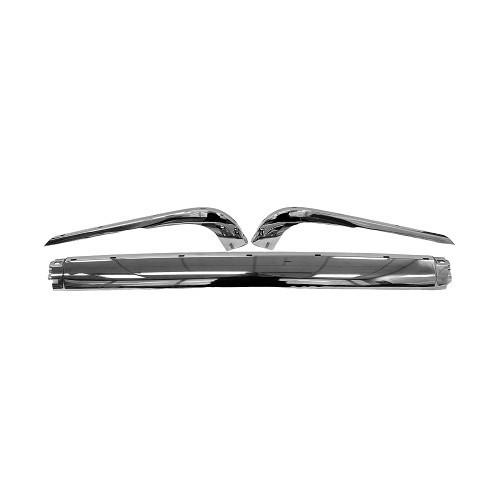 Rear bumper chrome version Europe without bumpers for BMW 02 Series E10 phase 1 restyled and phase 2 (04/1971-07/1977) - type with rubber strip - BA14822